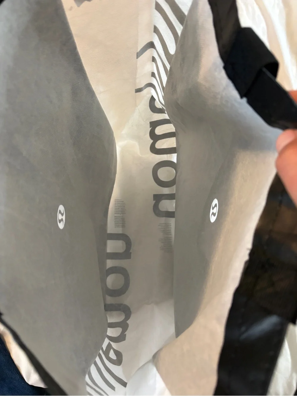 Lululemon Reuseable Shopping Tote Bag Large Black & White Tote 16 X 13 X 6